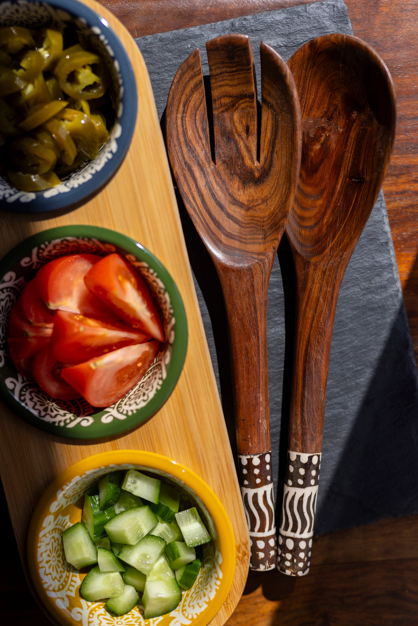 African Rosewood Salad Servers
