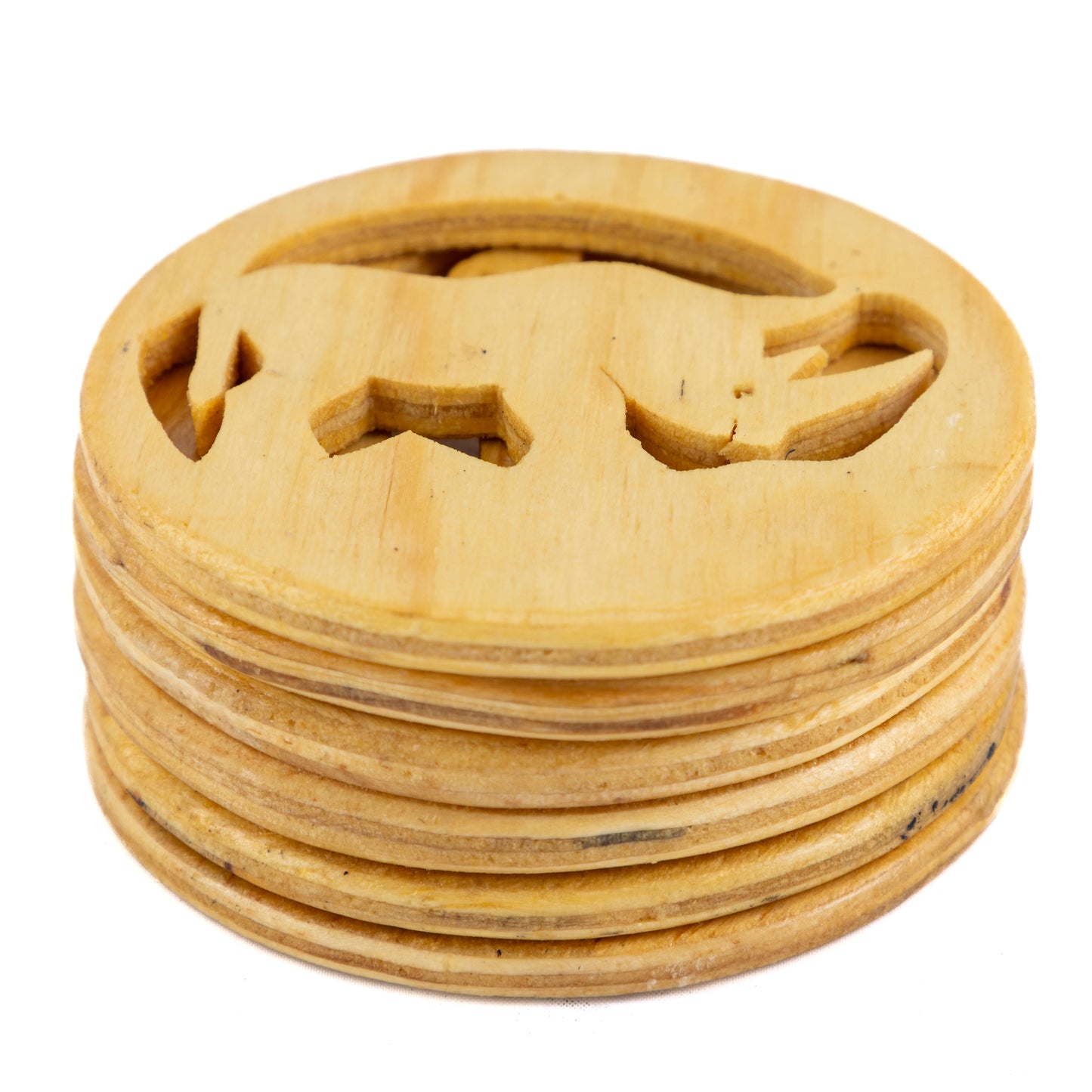 Wooden Coasters and Box  - Set of 6
