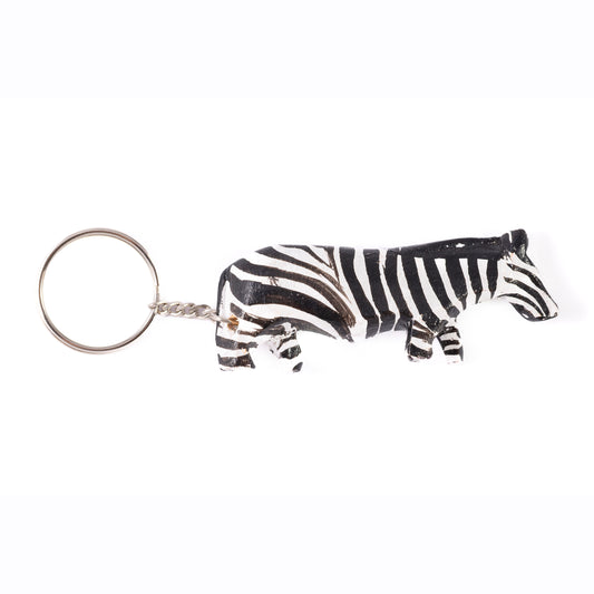 Wooden Animal Keyring - Zebra